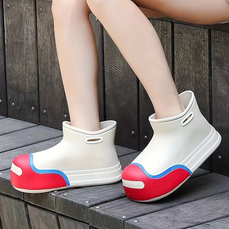Kids Waterproof Non Slip Rain Boots Mixed Middle Top Outdoor All Seasons
