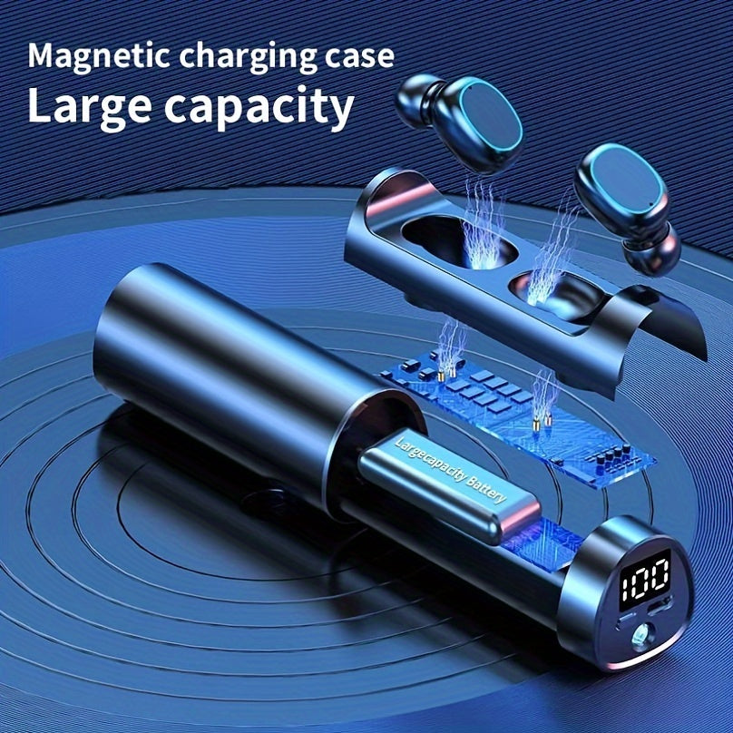 Portable Wireless Headset with Smart Display & Flashlight