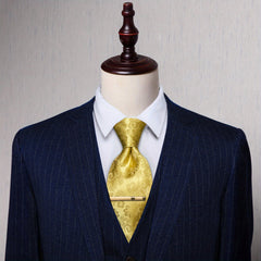 Paisley Silk Tie Set For Men Wedding Neck Tie Clips Men's Gift