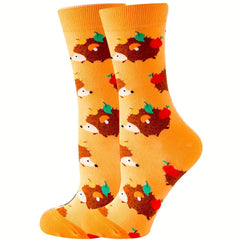Hedgehog Print Socks Women's Mid Tube Stockings