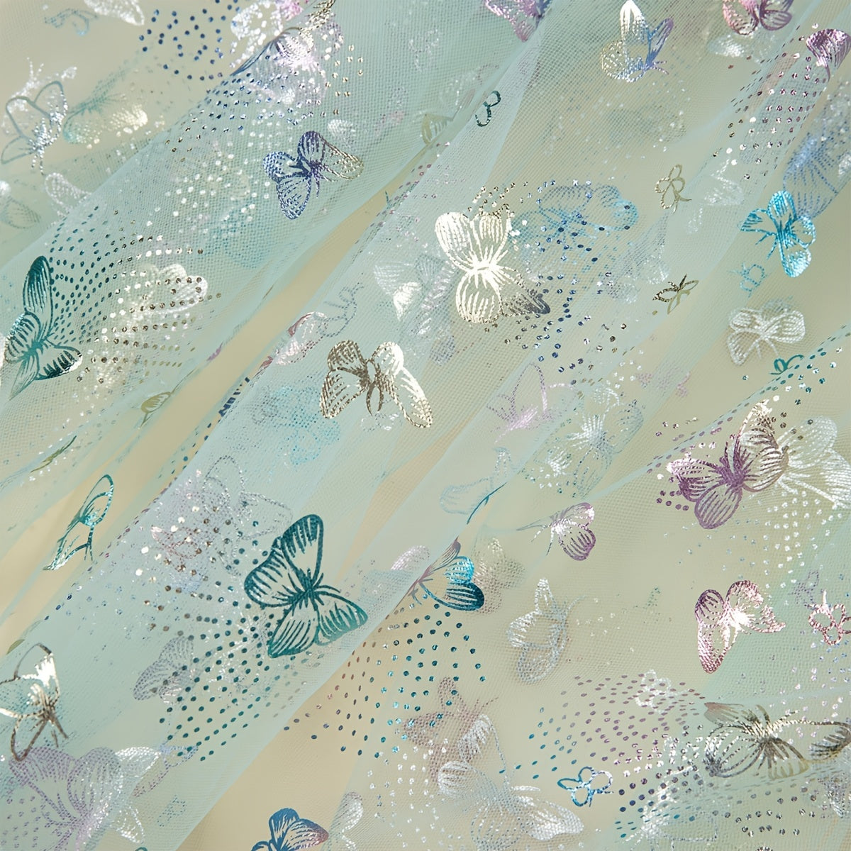 7pcs Butterfly Mesh Tulle Fabrics for DIY Sewing