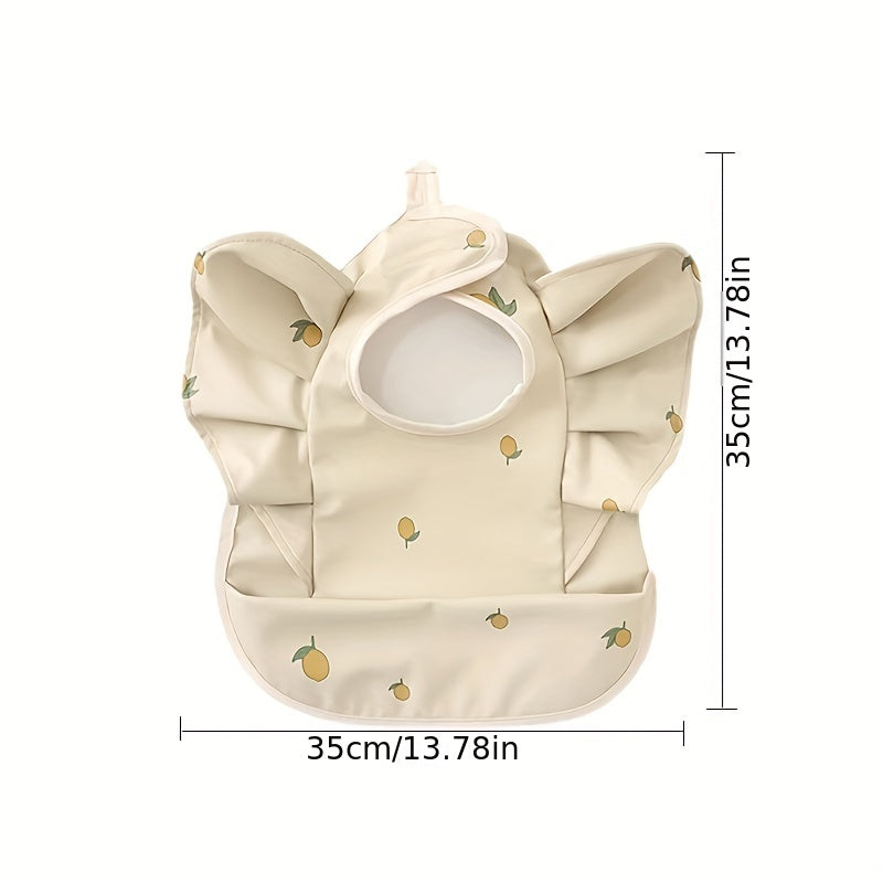 Waterproof Baby Bib Sleeveless With Pocket Bear Lemon Pattern