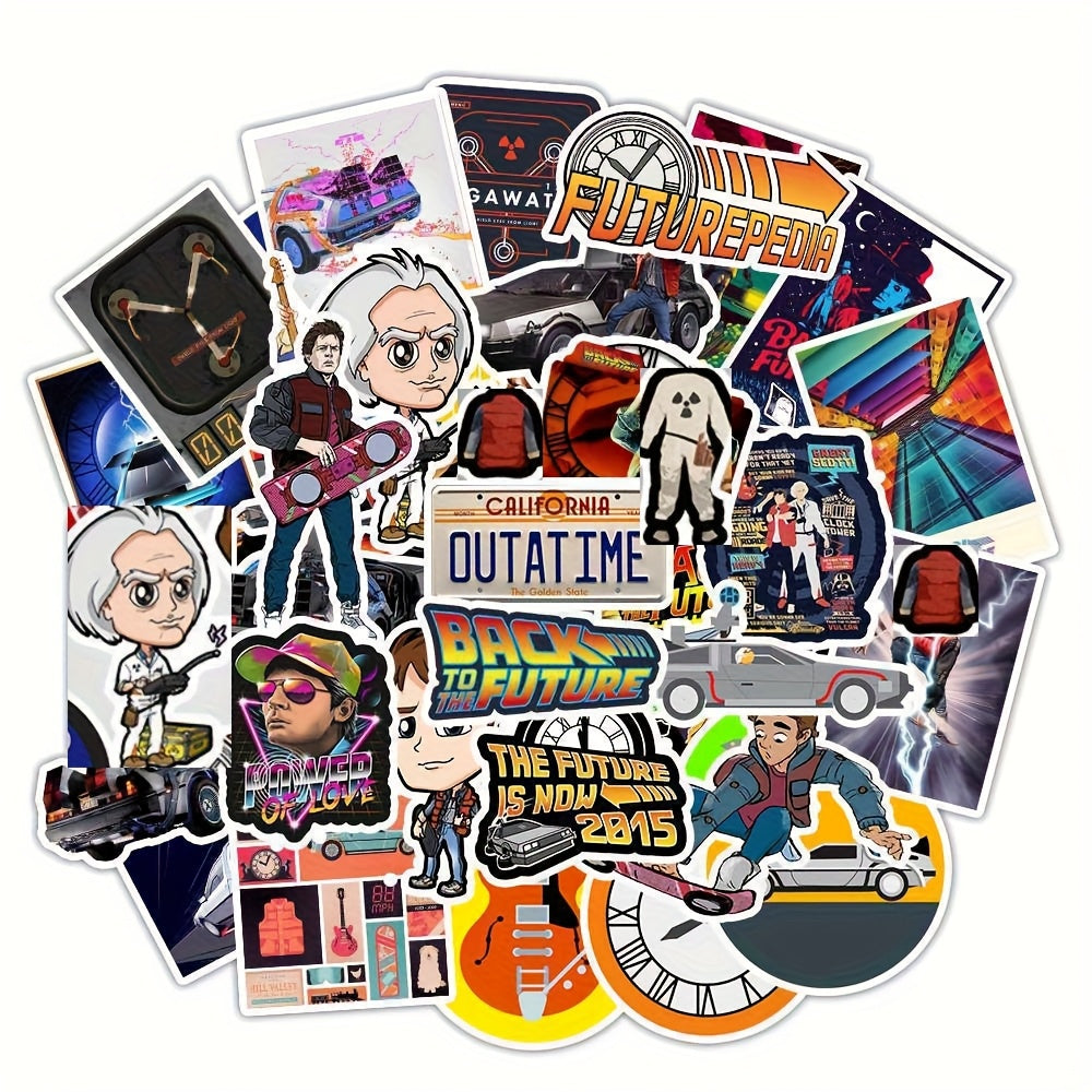50pcs Sci Fi Movie Stickers - Vinyl Decals for Laptops & Bottles