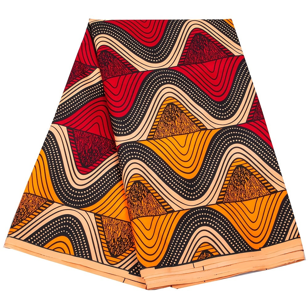 African Ethnic Wax Dye Printed Fabric Double Sided Geometric Cloth