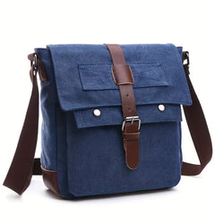 Vintage Canvas Messenger Bag for Men Shoulder Satchel with Multiple Pockets