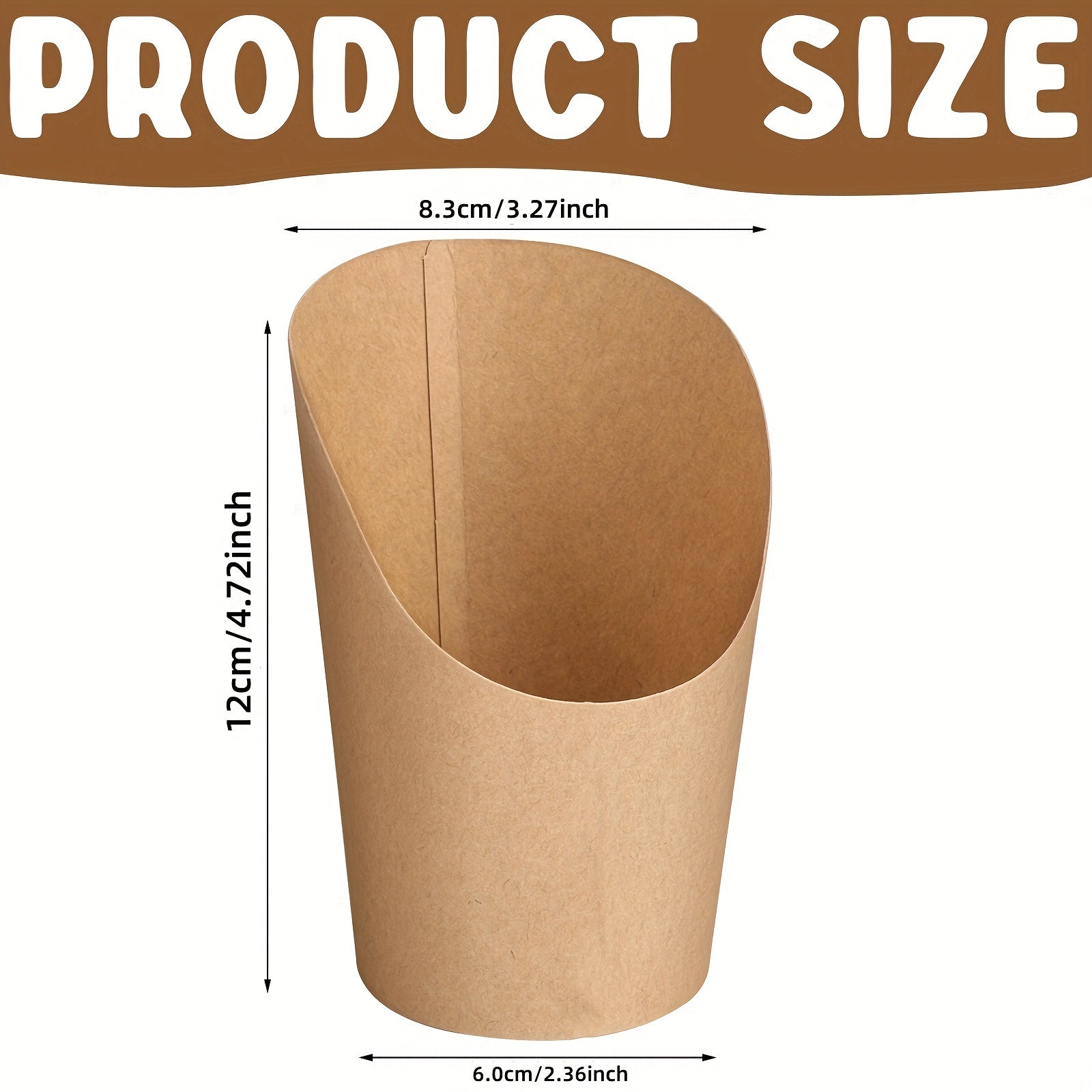 50pcs 14oz Disposable Paper Cup for French Fries, Home & Outdoor Use
