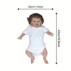Realistic Reborn Youngsters Doll Smiling Face Rooted Hair Soft Body