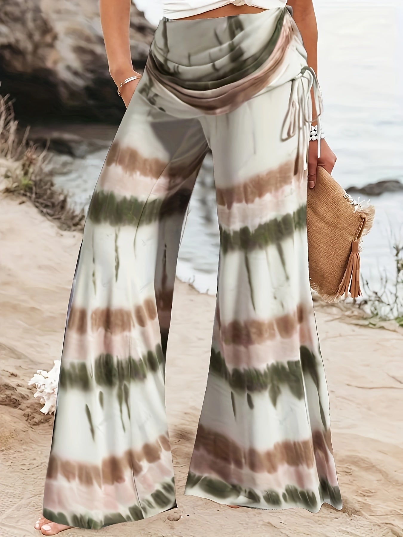  Tie Dye Drawstring Wide Leg Sports Pants