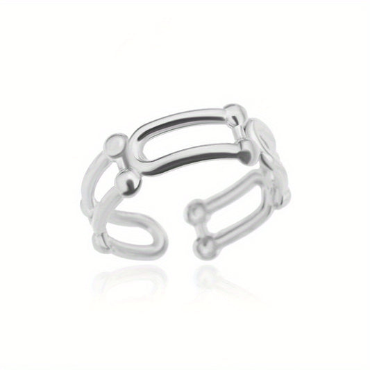 Normcore U To U Golden Cuff Ring 18k Plated Stainless Steel