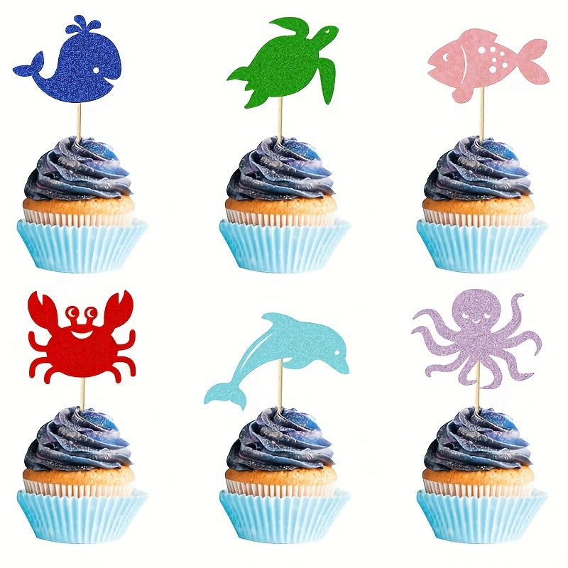 Ocean Theme Cake Inserts - Marine Animals Birthday Party Decoration