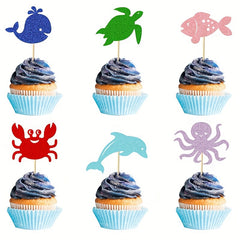 Ocean Theme Cake Inserts - Marine Animals Birthday Party Decoration