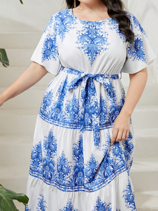  Boho Kaftan Dress Women's Plus Tribal Print Maxi Dress