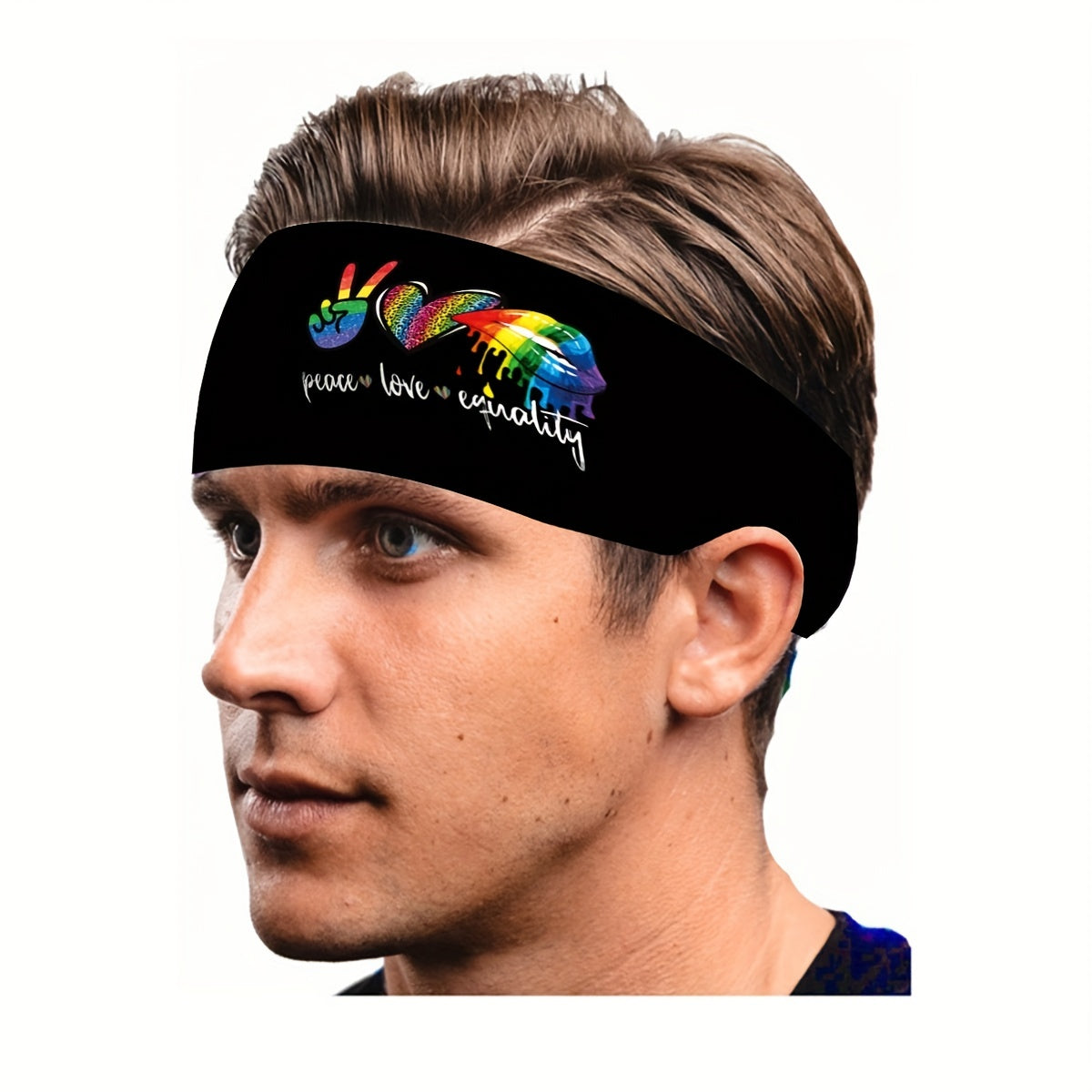 Pride Month Rainbow Headband Hairband Sports Fitness Elastic Hairband