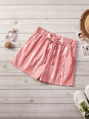 Tie Dye Drawstring Stretch Shorts