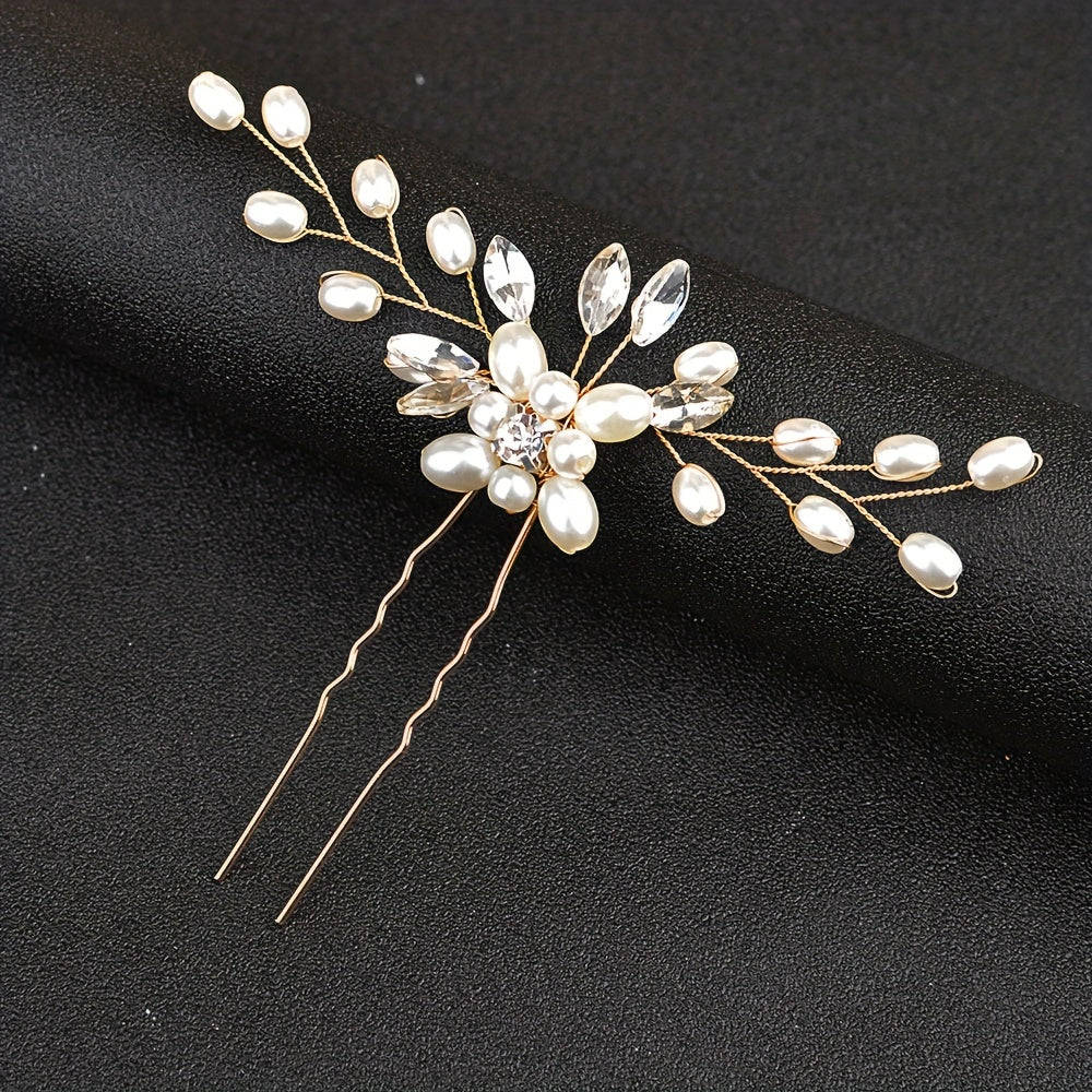 Vintage Faux Pearl Hair Stick for Wedding Party Wear