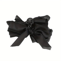 Polka Dot Bow Hair Claw Large Mesh Banana Clip Clear Frame Headwear
