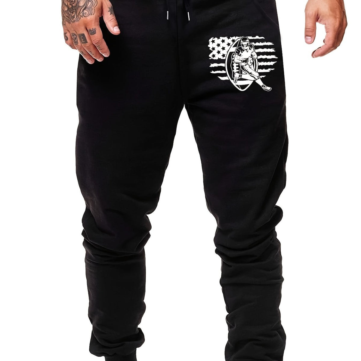 Men's American Football Player Print Sweatpants Joggers