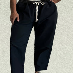  High Rise Stretch Straight Leg Pants With Pockets