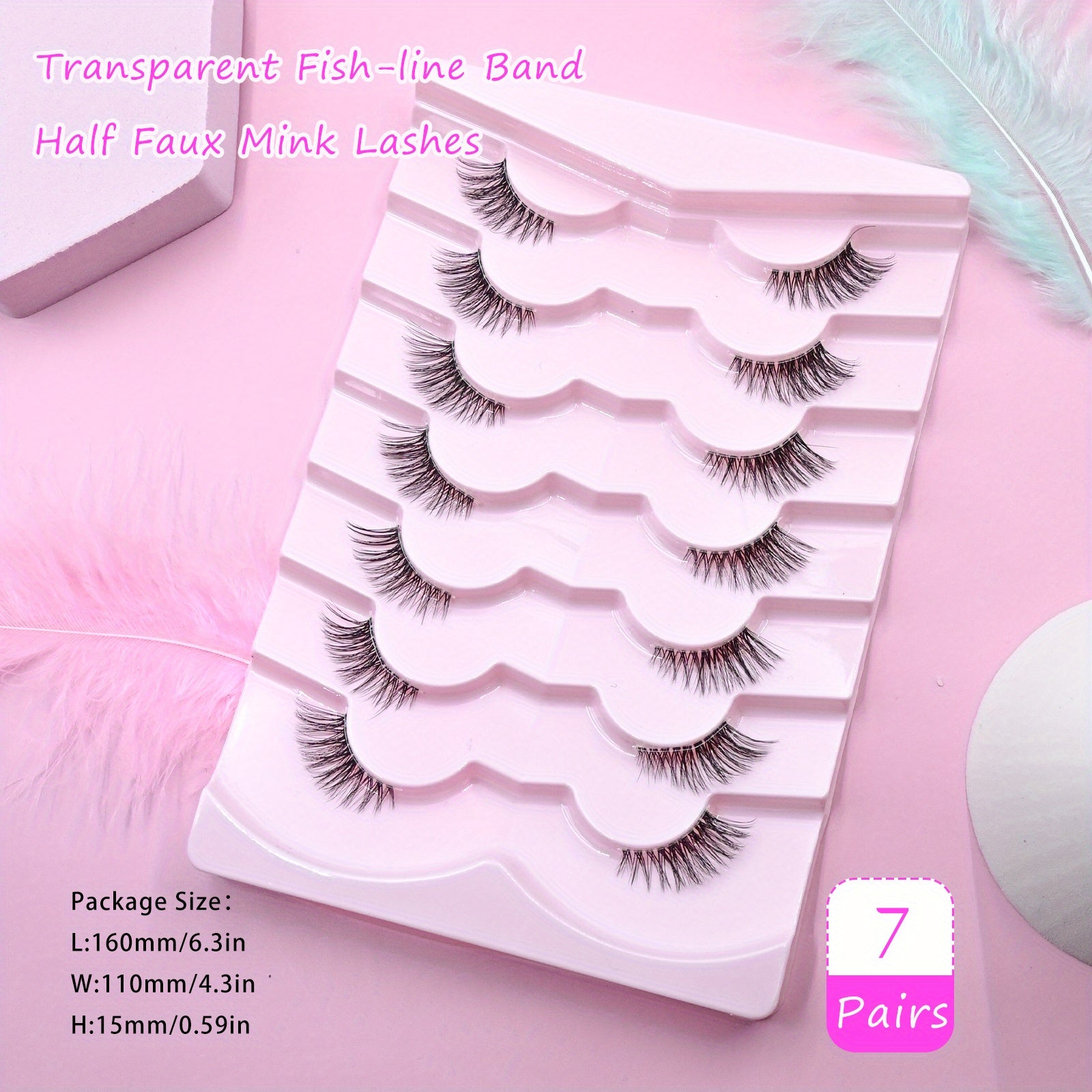 Wispy Natural Look 3D Faux Mink Half Lashes