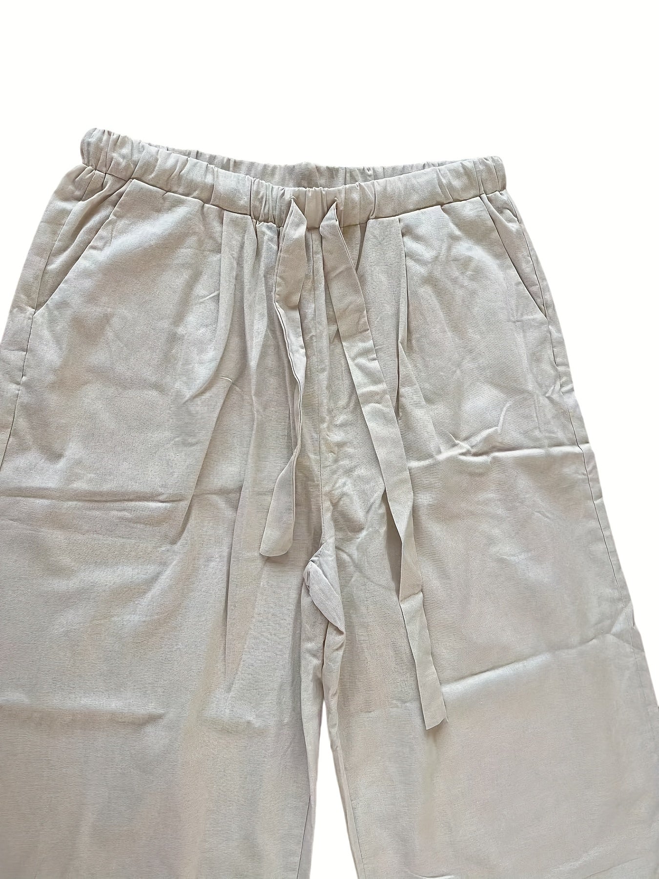  Women's Drawstring High Rise Wide Leg Trousers