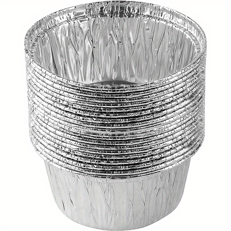 30pcs 8 Round Ramekins Muffin Cups Disposable Aluminum