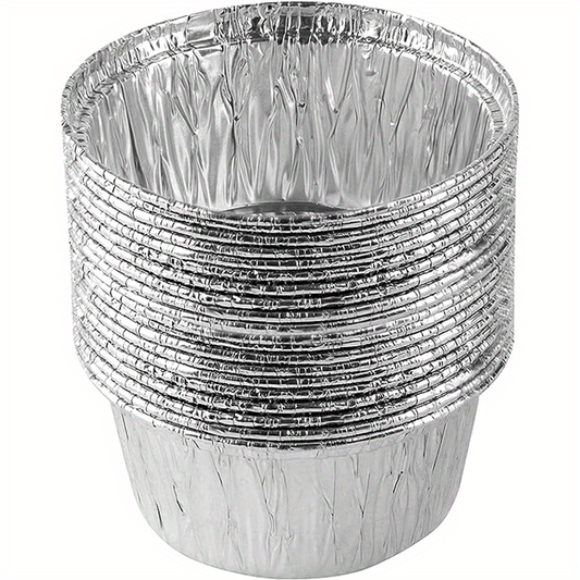 30pcs 8 Round Ramekins Muffin Cups Disposable Aluminum