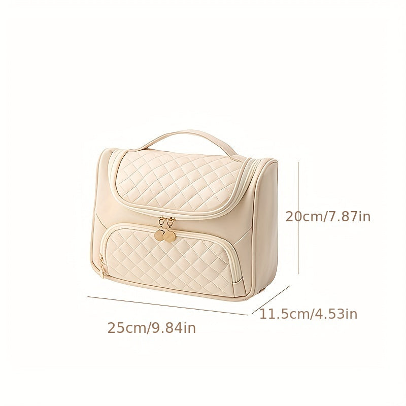 Argyle Pattern Makeup Bag Zipper Cosmetic Handbag Toiletry Wash Bag