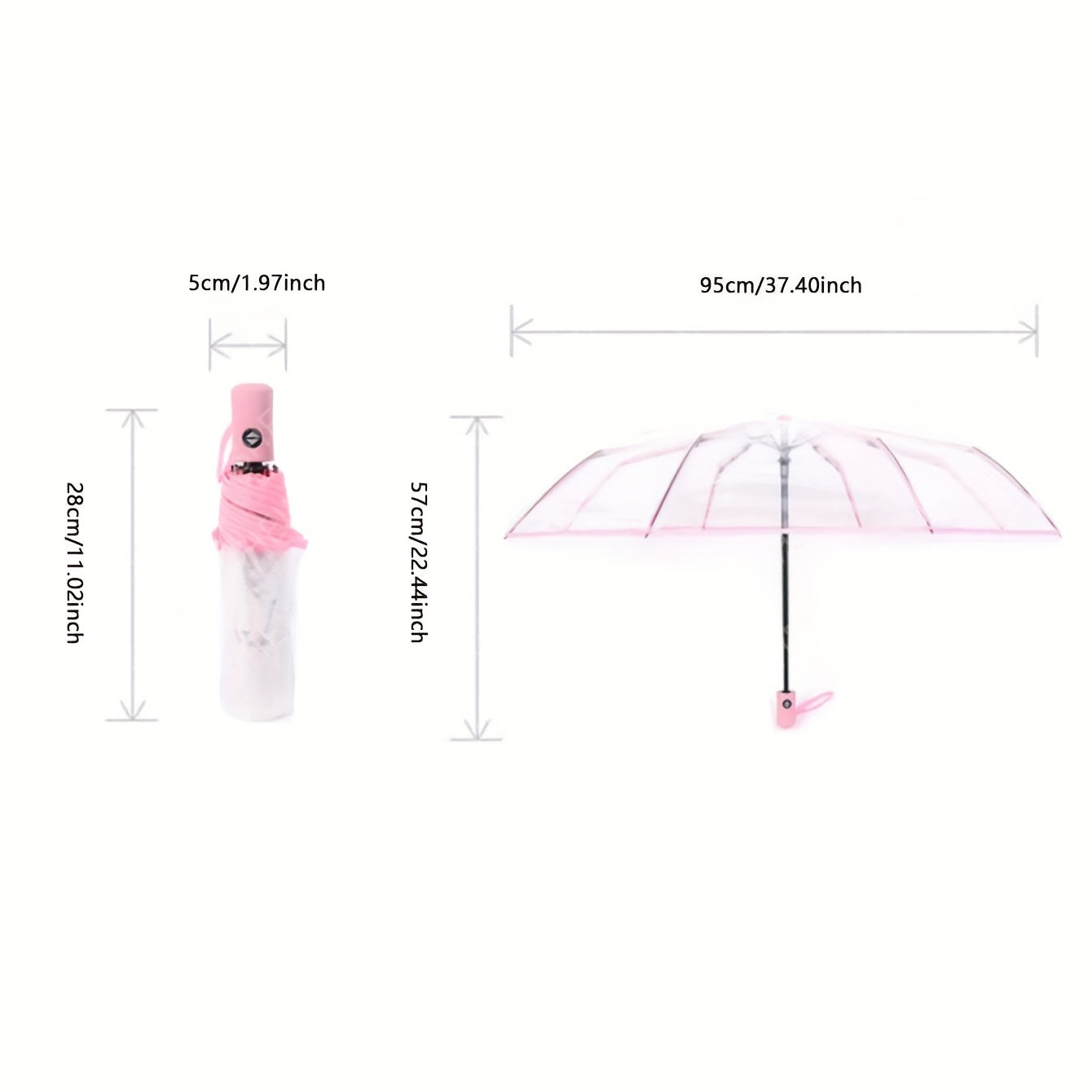 Three Fold Auto Transparent Umbrella