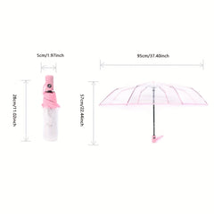 Three Fold Auto Transparent Umbrella