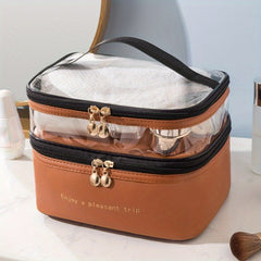 Large Travel Makeup Bag Organizer With Makeup Brush Storage