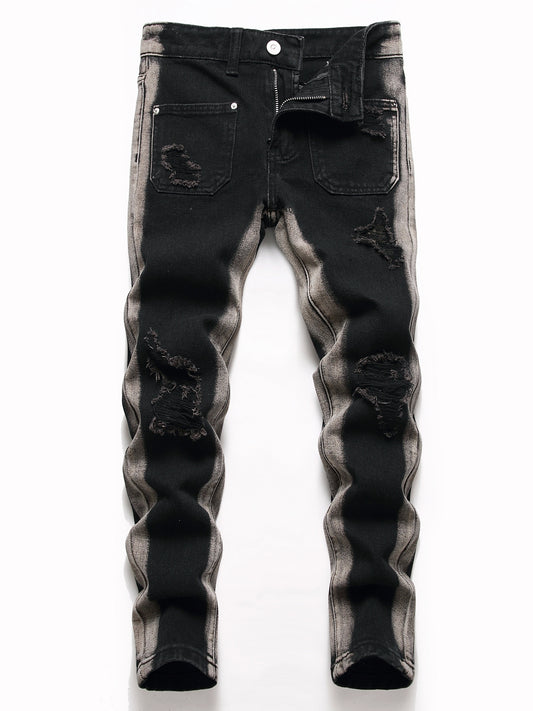 Boys Ripped Straight Jeans Denim Pants