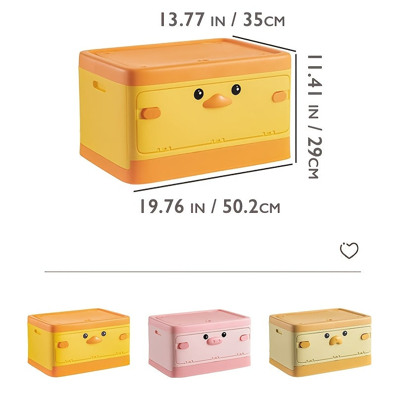Stackable Toy Storage Box With Lid Collapsible Bin