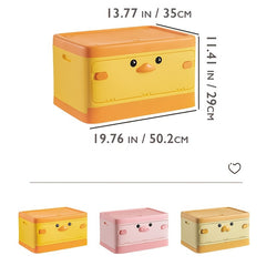Stackable Toy Storage Box With Lid Collapsible Bin