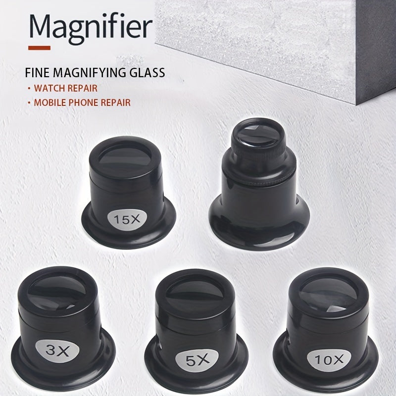 4pcs Watch Repair Tool 5-20X Magnifier Goggles Set