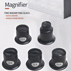 4pcs Watch Repair Tool 5-20X Magnifier Goggles Set