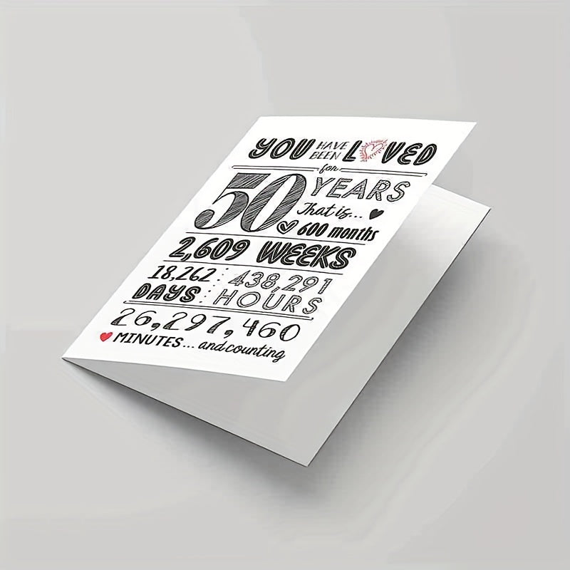 50th Birthday Card & Decorations Set - 50 Years Celebration - Men & Women