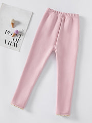 Girls Soft Fleece Lined Leggings Pants Kids Clothes