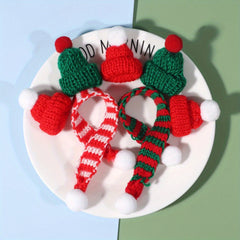 Dollhouse Christmas Mini Knit Hat Mini Scarf Set