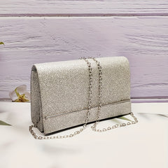 Glitter Evening Clutch w/ Detachable Chain