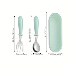 Kids' Portable Stainless Steel Spoon Fork Set