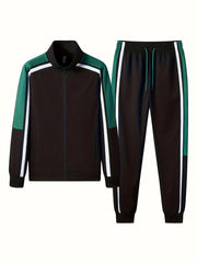 Men's 2 Piece Casual Jacket and Sweatpants Set for Spring Autumn
