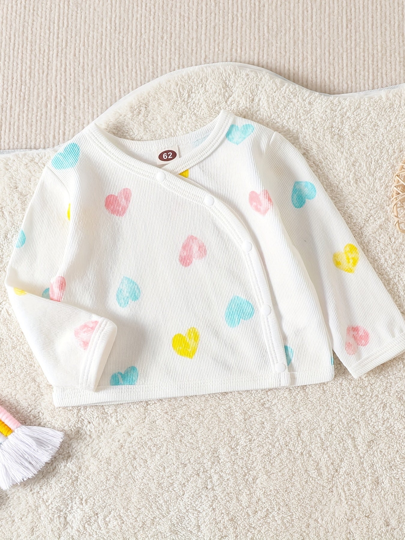 Baby Girls Love Print Button Up Top Pajama Set
