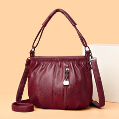 Vintage PU Leather Crossbody Bag Retro Shoulder Bag Women's Handbag