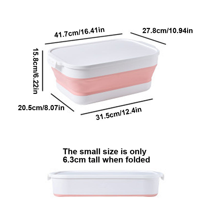 Foldable Plastic Storage Box with Cover for Camping and Household