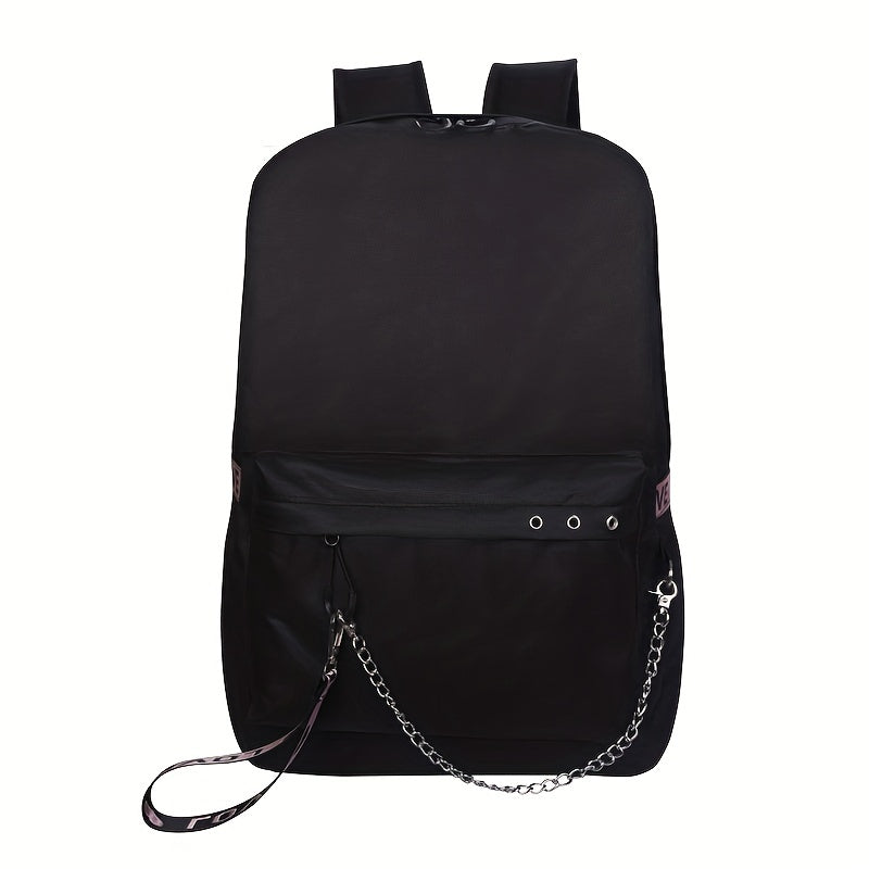 Large Capacity Canvas Laptop Daypack Chain Travel Backpack