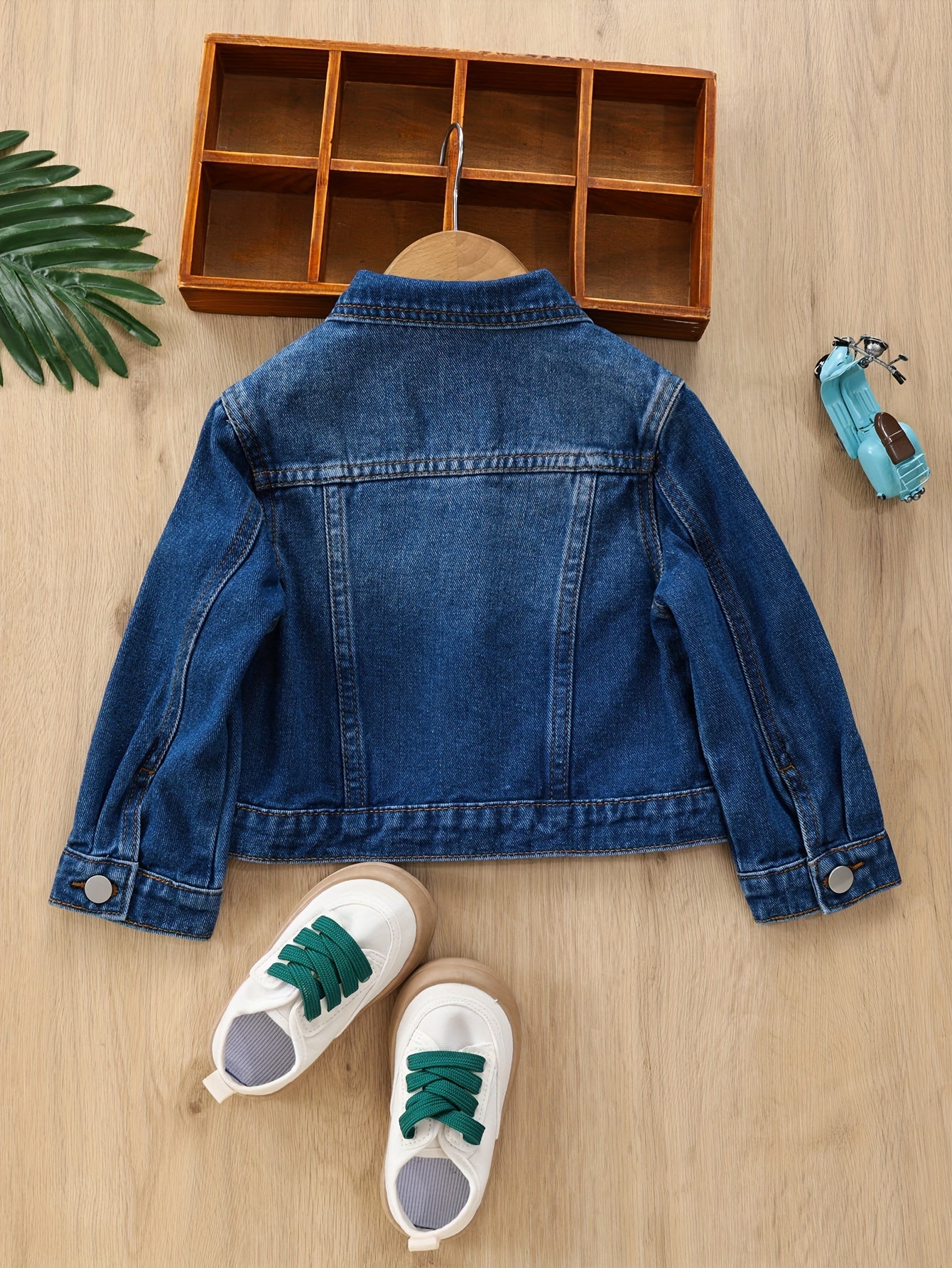 Girls' Denim Jacket Button Collar Pocket