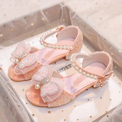 Bowknot High Heel Shoes For Girls Lightweight Non Slip Soft Bottom Dancing Shoes