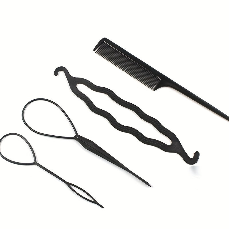 4pcs Magic Hair Styling Set Hair Braiding Twist Curler Hairpin DIY Tools