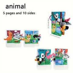 Interactive Animal Tail Cloth Book for Toddlers 0-3 Years