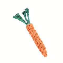 Dog Carrot Rope Knot Toy for Teeth Grinding and Interactive Play
